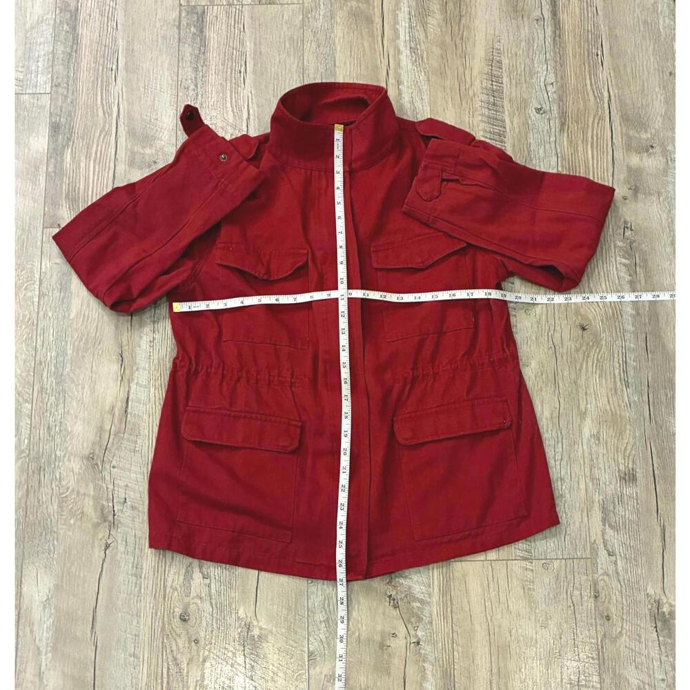 Women's Red Utility Jacket With Multiple Pockets … - image 3